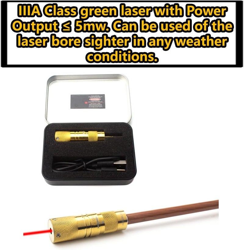 Gotical USB Rechargeable Archery Laser Sight Tool for Bow and Crossbow Thread-On Crossbow Laser Sighting Tool 223 Bore Sighter Shaped, Made of Brass - Image 5